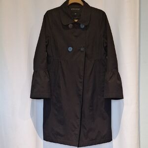 Bernardo Women's Black Peplum Trench Coat Size M